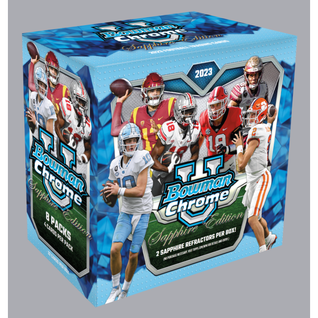 2023 Bowman Chrome U University Football Sapphire Edition Hobby Box