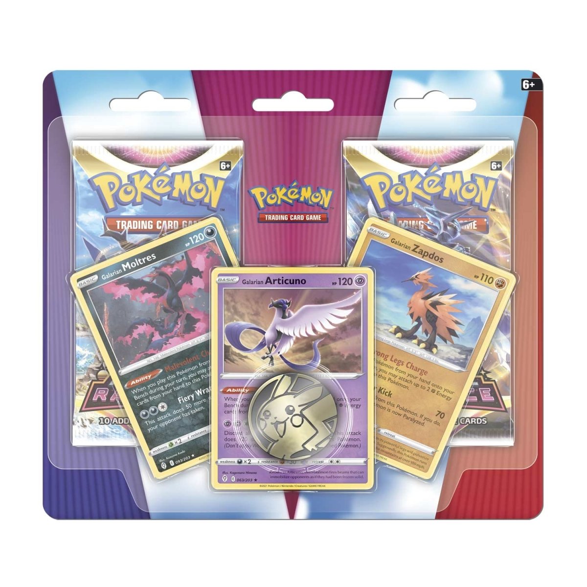 Pokémon TCG: Galarian Articuno, Galarian Zapdos & Galarian Moltres 2-Pack & Coin Blister