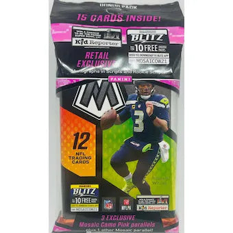 2021 Panini Mosaic Football Cello Pack - 3 Pink Paralells!