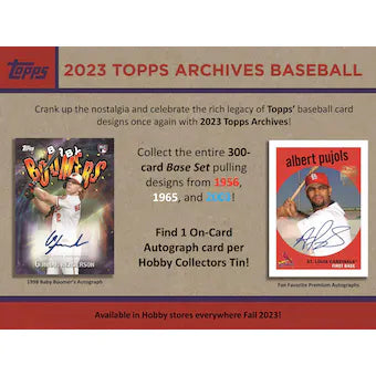2023 Topps Archives Collectors Box Tin - 1 Auto Per Box