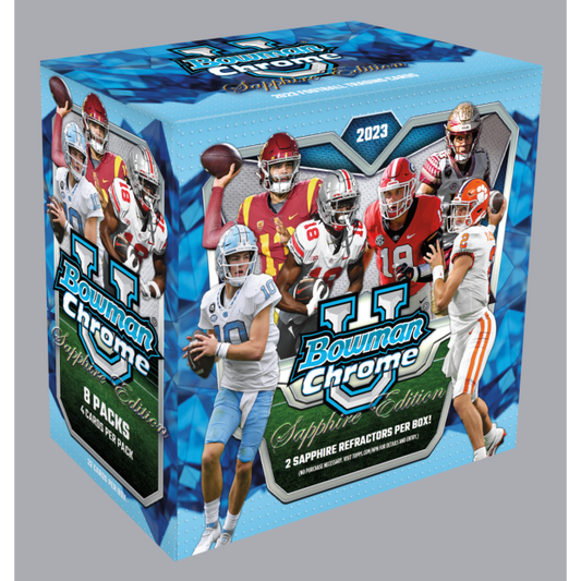 2023 Bowman Chrome U University Football Sapphire Edition Hobby Box