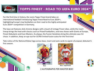 2024 Topps Finest Soccer Road To UEFA Euro 2024 Hobby Box