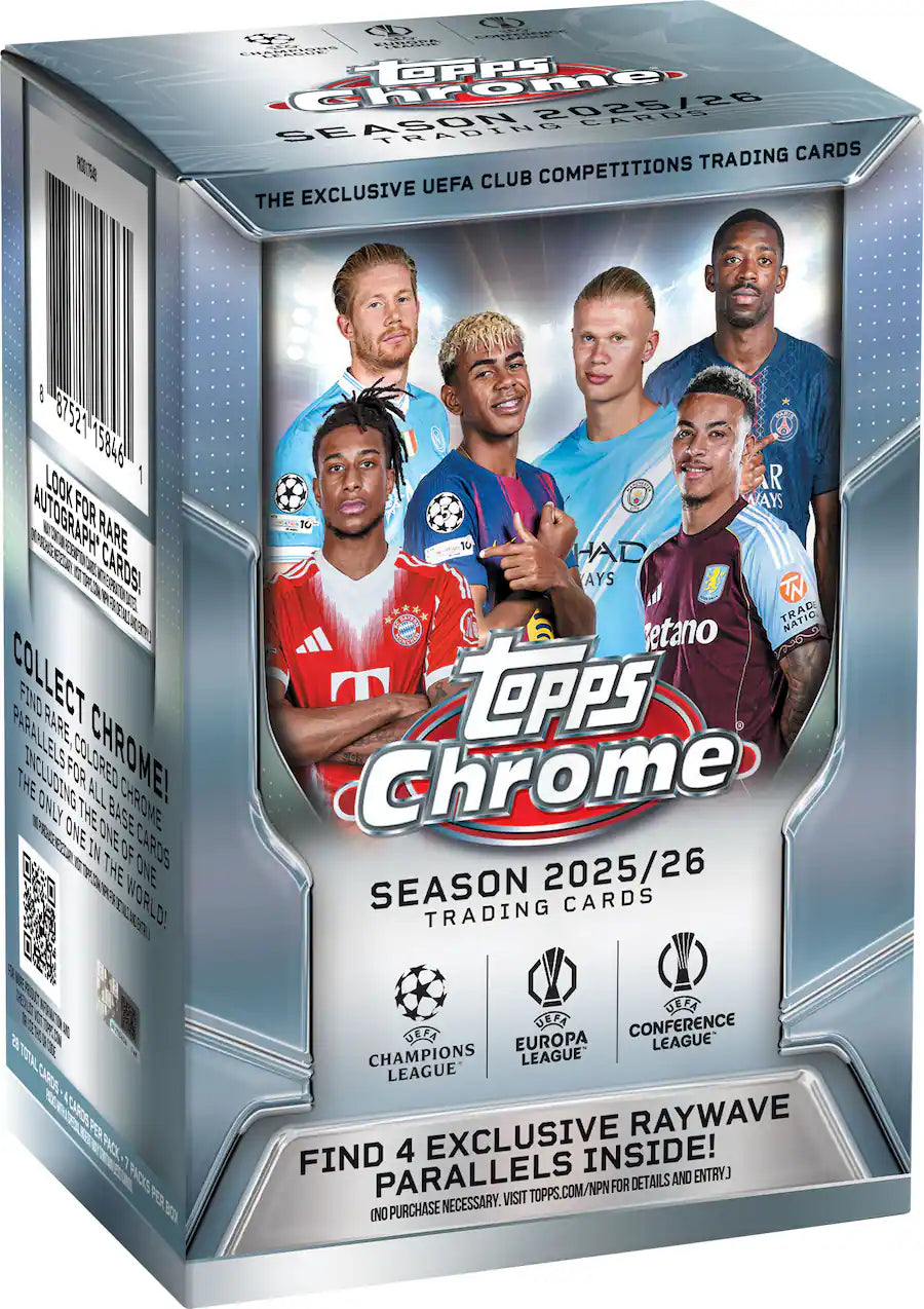 2025-26 Topps Chrome UEFA Club Competitions Soccer Blaster Box