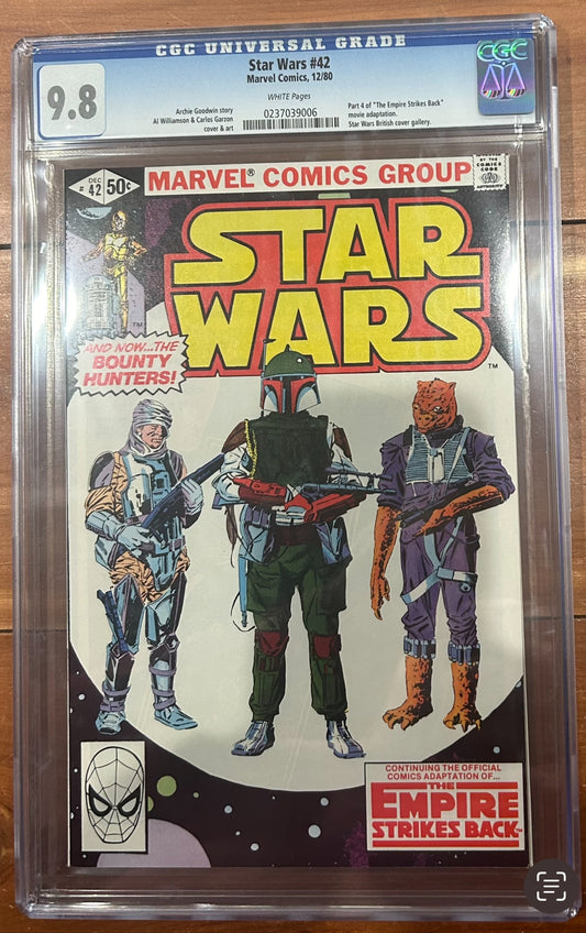 Star Wars Comic Book #42 1980 CGC 9.8 White Pages Marvel Comics