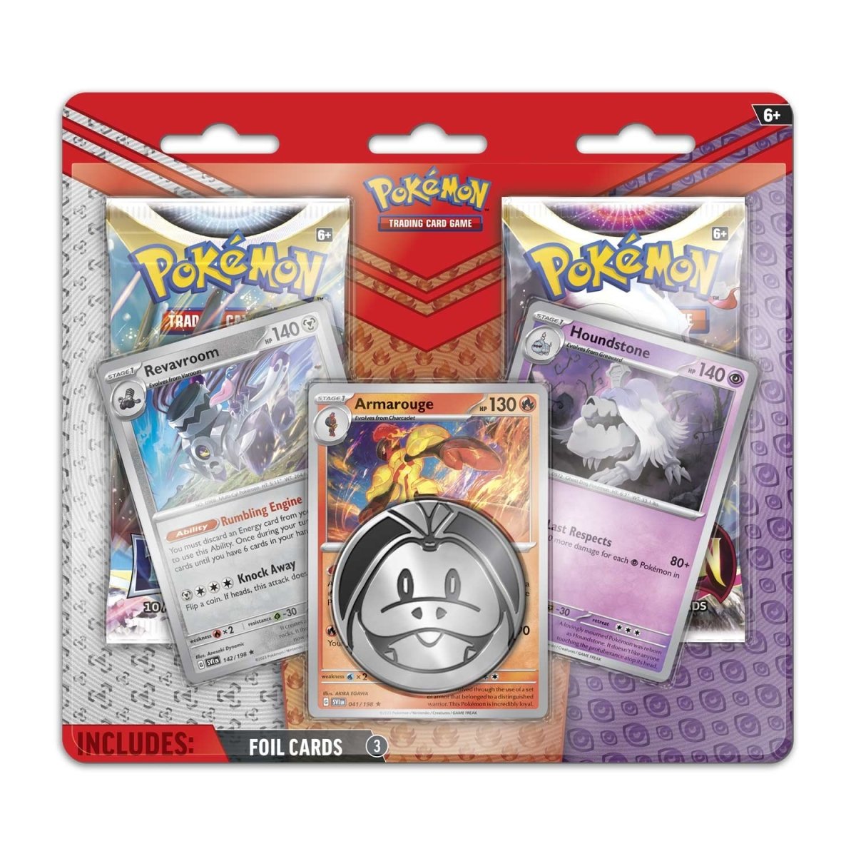 Pokémon TCG: Armarouge, Revavroom & Houndstone 2-Pack & Coin Blister