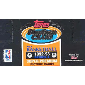 1992-93 Topps Stadium Club Series 2 Basketball Jumbo Box (Un-sealed)!