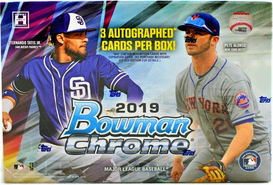 2019 Bowman Chrome HTA Hobby Box 3 Autos Per Box