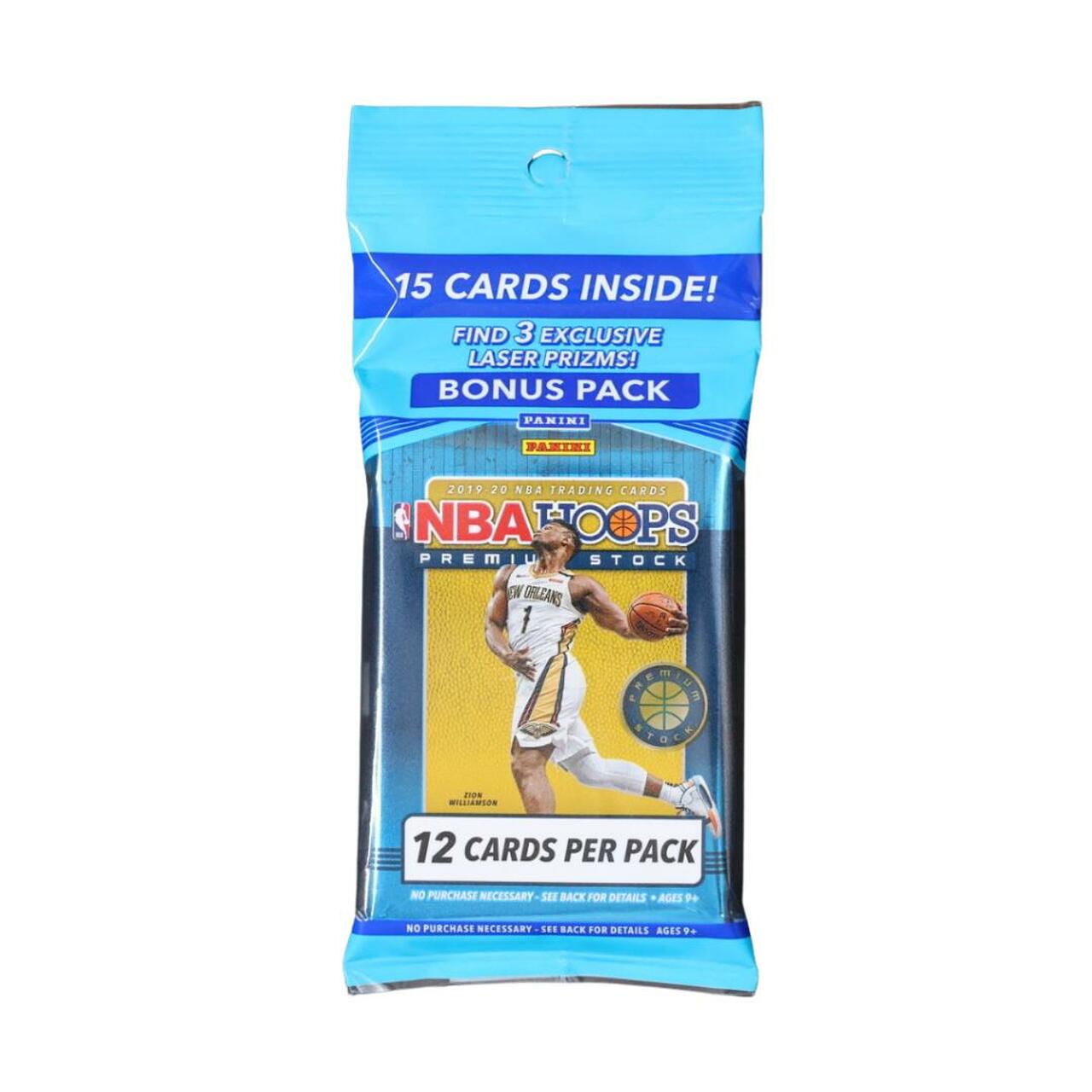 2019-20 NBA Hoops Premium Stock Pack - 15 Cards Total - 3 Laser Prizms