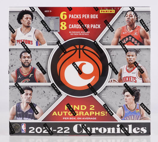 2021-22 Chronicles Hobby Box -  2 Autos Per Box